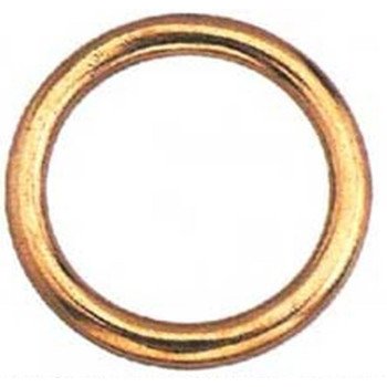 Baron 7B-2 Welded Ring, 2 in ID Dia Ring, #7B Chain, Steel, Polished Brass