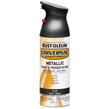 Rust-Oleum 271473 Spray Paint, Flat/Metallic, Iron, 11 oz, Can