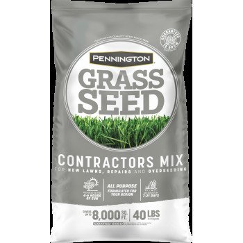 Pennington 100544318 Grass Seed, Contractors Mix, 40 lb Bag