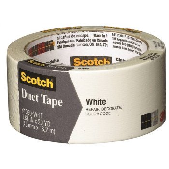 Scotch 3920-WH Duct Tape, 20 yd L, 1.88 in W, White