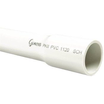 Charlotte Pipe PVC 04015B 0800 Pipe, 1-1/2 in, 20 ft L, SCH 40 Schedule, PVC, White