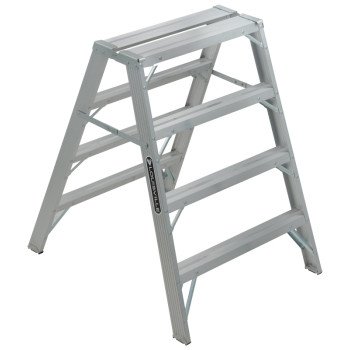 Louisville L-2032-04 Sawhorse, 300 lb, 36-1/4 in W, 48-3/4 in H, 8-5/8 in D, Aluminum, Silver