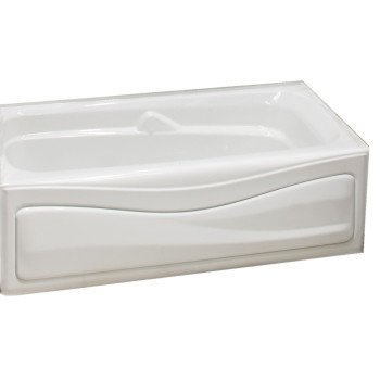 Maax Corinthia II 105684-002-001-10 Bathtub, 35 to 47 g, 59-3/4 in L, 29-7/8 in W, 21 in H, Alcove Installation, Acrylic