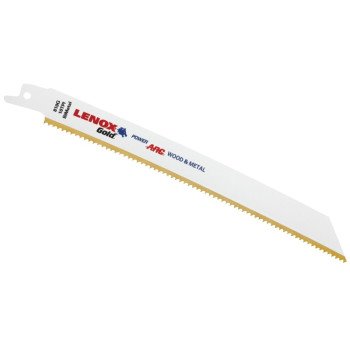 Lenox Gold 21065810GR Reciprocating Saw Blade, 3/4 in W, 8 in L, 10 TPI