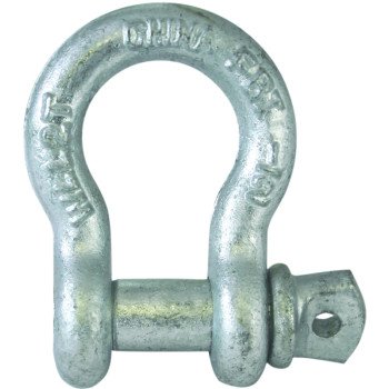 Fehr 1/4IN Anchor Shackle, 1/4 in Trade, 0.33 ton Working Load, Commercial Grade, Steel, Galvanized