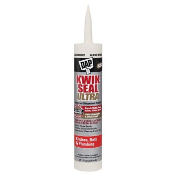 DAP KWIK SEAL ULTRA 18899 Siliconized Sealant, Biscuit, 0 to 150 deg F, 10.1 oz Cartridge