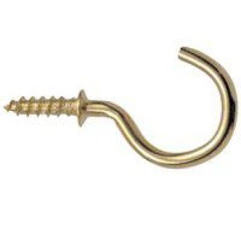 OOK 50351 Cup Hook, 7/8 in L, Brass