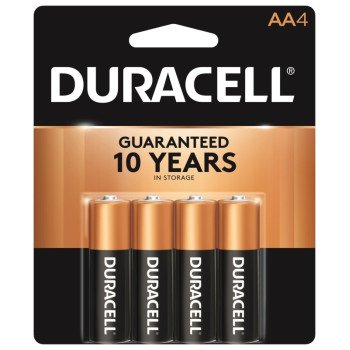 Duracell COPPERTOP MN1500 Series MN1500B4Z Battery, 1.5 V Battery, AA Battery, Alkaline, Manganese Dioxide
