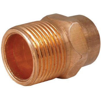 Elkhart Products 104 Series 30368 Pipe Adapter, 1-1/2 in, Sweat x MNPT, Copper