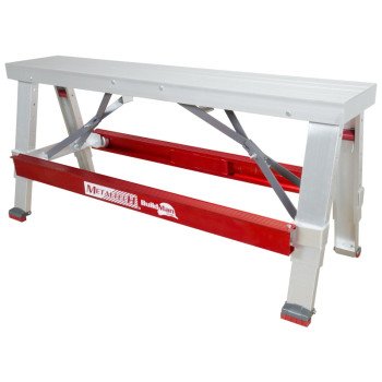 Metaltech I-BMDWB18 Drywall Bench, 48 in OAW, 6-1/4 in OAH, 17-1/2 in OAD, 500 lb, Red, Aluminum Tabletop