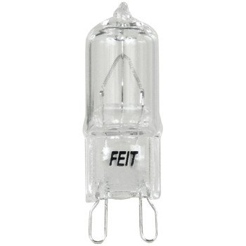 Feit Electric BPQ40/G9/CAN Halogen Bulb, 40 W, G9 Lamp Base, JCD T3 Lamp, 3000 K Color Temp, 2000 hr Average Life