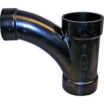 Canplas 104326BC Reducing Combination Tee Pipe Wye, 3 x 3 x 1-1/2 in, Hub, ABS, Black