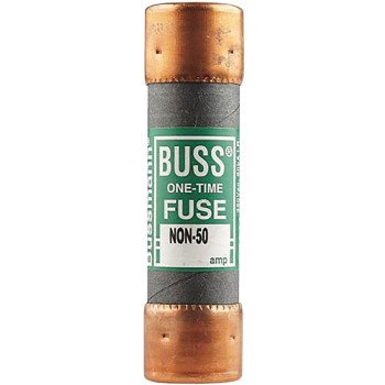 Bussmann NON-50 Fuse, 50 A, 250 VAC, 125 VDC, 50 kA Interrupt, Melamine Body, Cartridge Fuse, 10/PK