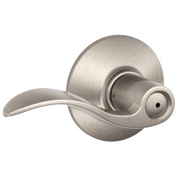 Schlage F Series F40V ACC 619 Privacy Lever, Mechanical Lock, Satin Nickel, Metal, Residential, 2 Grade