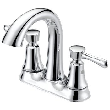 Boston Harbor F51B0035CP Lavatory Faucet, 1.2 gpm, 2-Faucet Handle, 3-Faucet Hole, Metal/Plastic, Chrome Plated