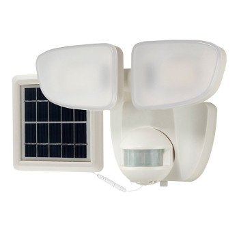 Halo SLFS07AM2W Motion Solar Security Light, 50 W, 2-Lamp, LED Lamp, Bright White Light, 700 Lumens