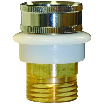 Danco 10518 Hose Adapter, 3/4 x 3/4 in, GHTM x GHTF, Brass, Chrome Plated