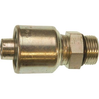 Gates MegaCrimp G25120-0810 Hose Coupling, 7/8-14, Crimp x ORB, Straight Angle, Steel, Zinc