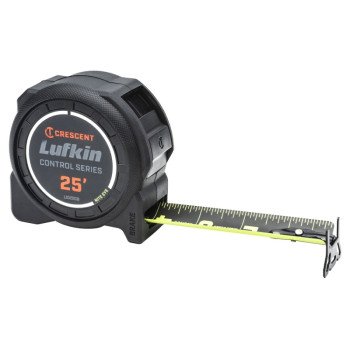 Crescent Lufkin L1205CB Tape Measure, 25 ft L Blade, 1-3/16 in W Blade, Steel Blade, Rubber Case