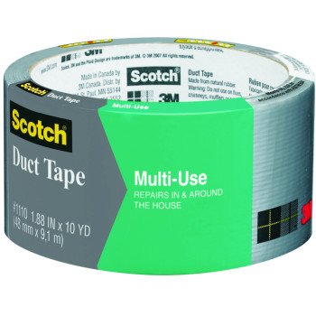 Scotch 2910-C Duct Tape, 10 yd L, 1.88 in W, Gray