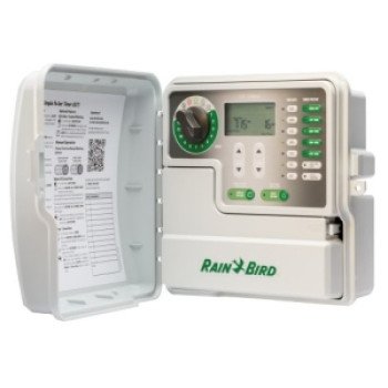 Rain Bird SST-1200OUT Irrigation Timer, 25.5/120 VAC, 6 -Zone, 1 -Program, LCD Display, White