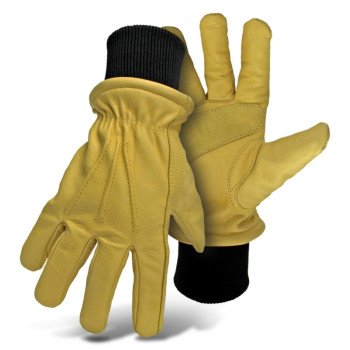 Boss 4190-M Gloves, M, Keystone Thumb, Knit Wrist Cuff, Cow Leather