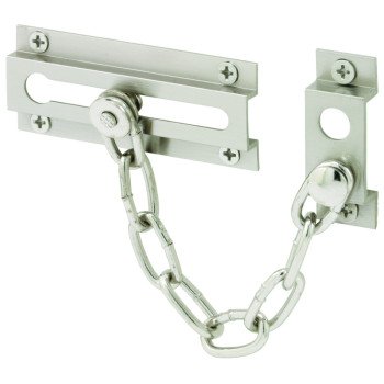 Defender Security U-10304 Chain Door Guard, Solid Brass, Satin Nickel