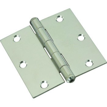 National Hardware N830-275 Door Hinge, Stainless Steel, Zinc, Non-Rising, Removable Pin, Full-Mortise Mounting, 50 lb