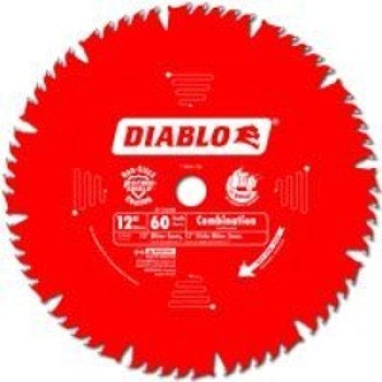 Diablo D1260X Circular Saw Blade, 12 in Dia, 1 in Arbor, 60-Teeth, Carbide Cutting Edge