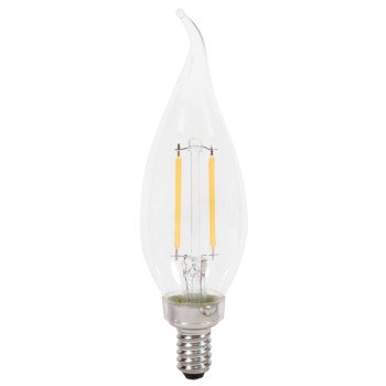 Sylvania 40854 Natural LED Bulb, Decorative, B10 Bent Tip Lamp, 25 W Equivalent, E12 Lamp Base, Dimmable, Clear