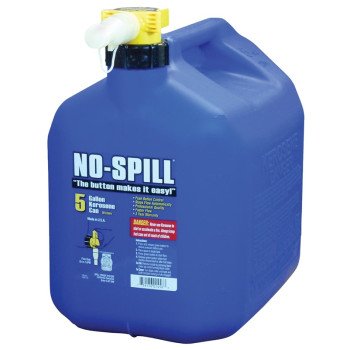 No-Spill 1456 Fuel Can, 5 gal, Plastic, Blue