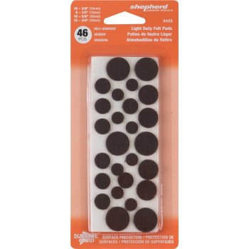 Shepherd Hardware 9425 Furniture Pad, Felt Cloth, Brown, Round