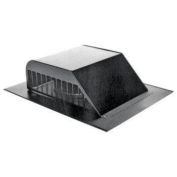 Lomanco LomanCool 750B Static Roof Vent, 16 in OAW, 50 sq-in Net Free Ventilating Area, Aluminum, Black