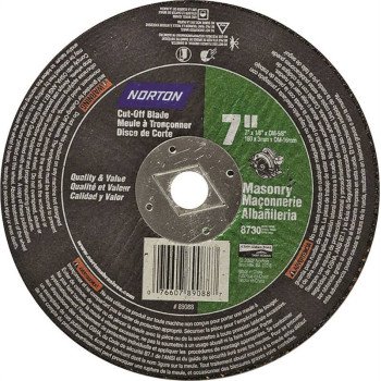 Norton 07660789088 Cut-Off Wheel, 7 in Dia, 1/8 in Thick, 5/8 in Arbor, 24 Grit, Very Coarse, Silicone Carbide Abrasive