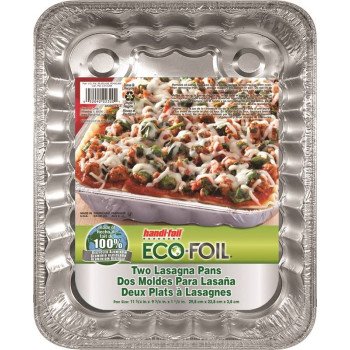 Handi-Foil Cook-n-Carry 20392-10 Lasagna Pan with Plastic Lid, 11-3/4 in OAL, Aluminum