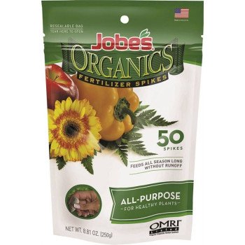 Jobes 06528 Organic Fertilizer Pack, Spike, 4-4-4 N-P-K Ratio