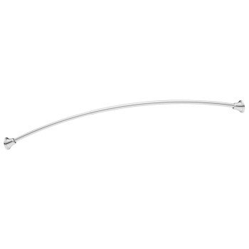 Moen DN2171CH Shower Rod, 57 to 60 in L Adjustable, 1 in Dia Rod, Stainless Steel, Chrome