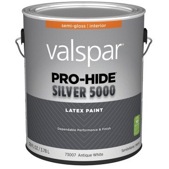 Valspar Pro-Hide 7300 Series 028.0073007.007 Interior Paint, Semi-Gloss Sheen, Antique White, 1 gal