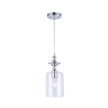 Canarm IPL276B01CH York Pendant, 100 W, 1-Lamp, Steel Fixture, Chrome-Plated Fixture