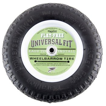 Arnold 00270 Wheelbarrow Wheel, 14-1/2 in Dia Tire, Knobby Tread, Polyurethane Tire