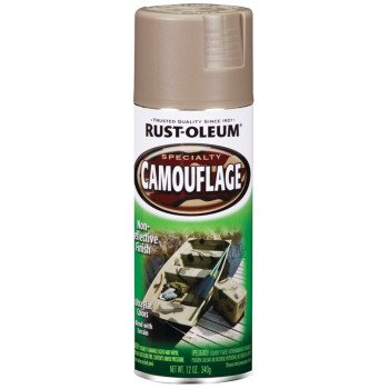 Rust-Oleum 1917830 Camouflage Spray Paint, Ultra Flat, Khaki, 12 oz, Can