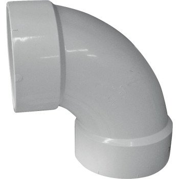 Canplas 192254L Sanitary Pipe Elbow, 4 in, Hub, 90 deg Angle, PVC, White