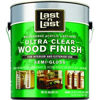 Last n Last 14001 Ultra Clear Wood Finish, Semi-Gloss, Liquid, Ultra Clear, 1 gal, Can