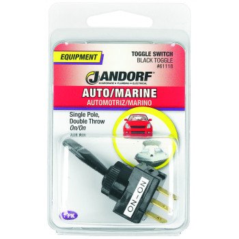 Jandorf 61118 Switch, Black, 20 A, 12 VDC, SPDT, Tab Terminal