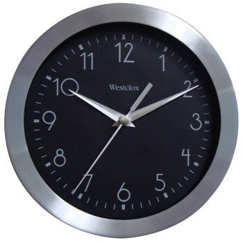 Westclox 36001A Clock, Round, Silver Frame, Metal Clock Face, Analog