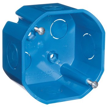 Carlon Ezduit A615DE-CAR Ceiling Box, 2-1/8 in D, 1 -Gang, 2 -Knockout, PVC, Blue