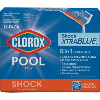 Clorox POOL & Spa Shock XtraBlue 36012CLX Pool Chemical, 1 lb Bottle, Granular, Chlorine