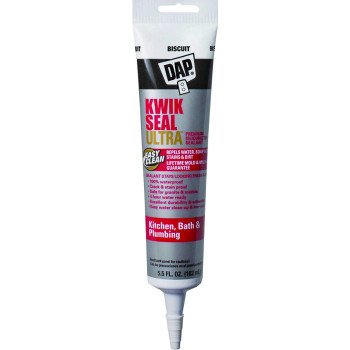 DAP KWIK SEAL ULTRA 18916 Siliconized Sealant, Biscuit, 0 to 150 deg F, 5.5 oz Tube