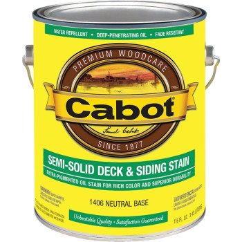 Cabot 140.0001406.007 Semi Transparent Stain, Natural Flat, Neutral Base, Liquid, 1 gal