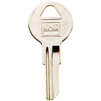 Hy-Ko 11010IN8 Key Blank, Brass, Nickel, For: ILCO Cabinet, House Locks and Padlocks